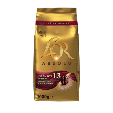Café en grains L'OR ABSOLU INTENSITE 13 MAISON DU CAFE - 1kg