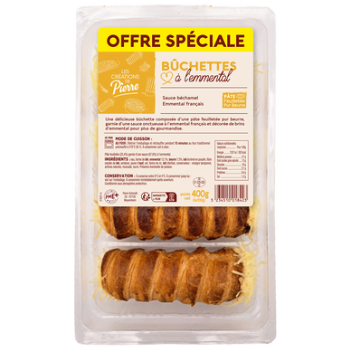 Bûchette à l'emmental gratiné, 4 pièces, 400g