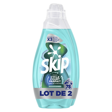 Lessive SKIP efficacité 78 lavages 2x1,482L