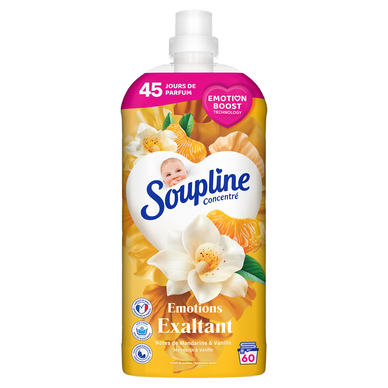 Adoucissant SOUPLINE base sensorielle vanille 60 lavages 1,2l