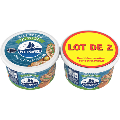 Rillettes de thon aux olives vertes PETIT NAVIRE - 2x125g