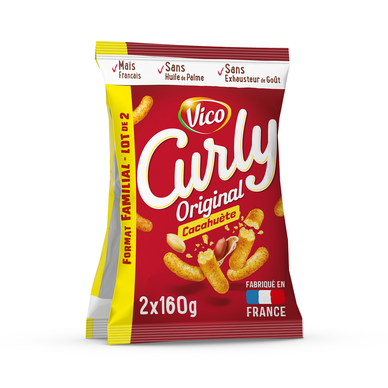 Biscuits apéritifs CURLY l'original, 2x160g