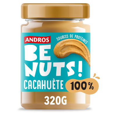 Pâte à tartiner be nuts! 100% cacahuète ANDROS, pot 320g
