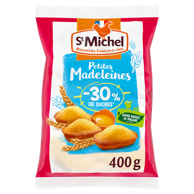 Madeleines moins 30% sucre natures - ST MICHEL - 400g