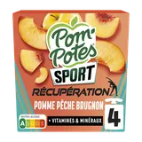 POM'POTES sport récupération pomme pêche brugnon, gourdes 4x90g