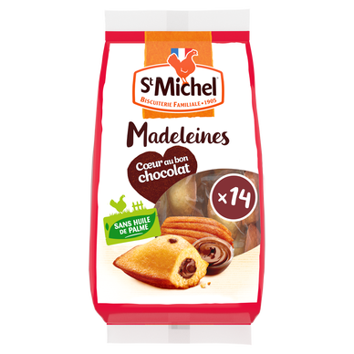 Madeleines fourrées au chocolat ST MICHEL, x14 soit 350g