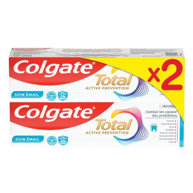 Dentifrice COLGATE total 24h active soin émail 2x75ml