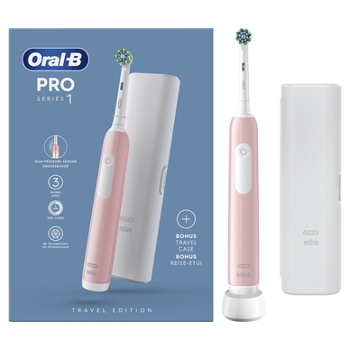 Brosse à dent électrique ORAL-B Pro Séries 1 rose x1+étui