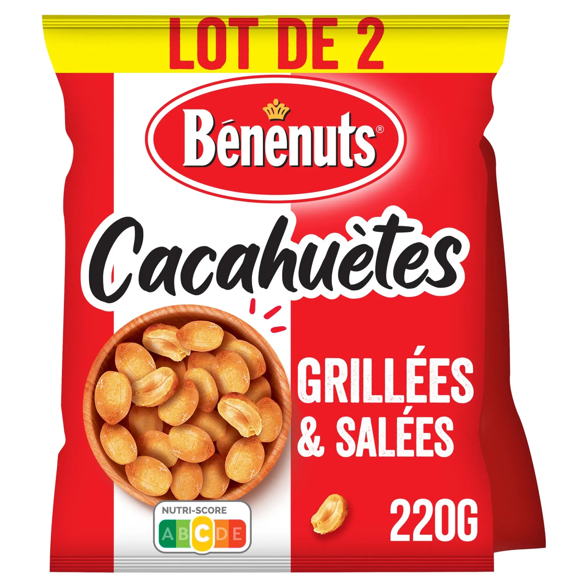 BENENUTS Cacahuètes délicatement salées lot de 2