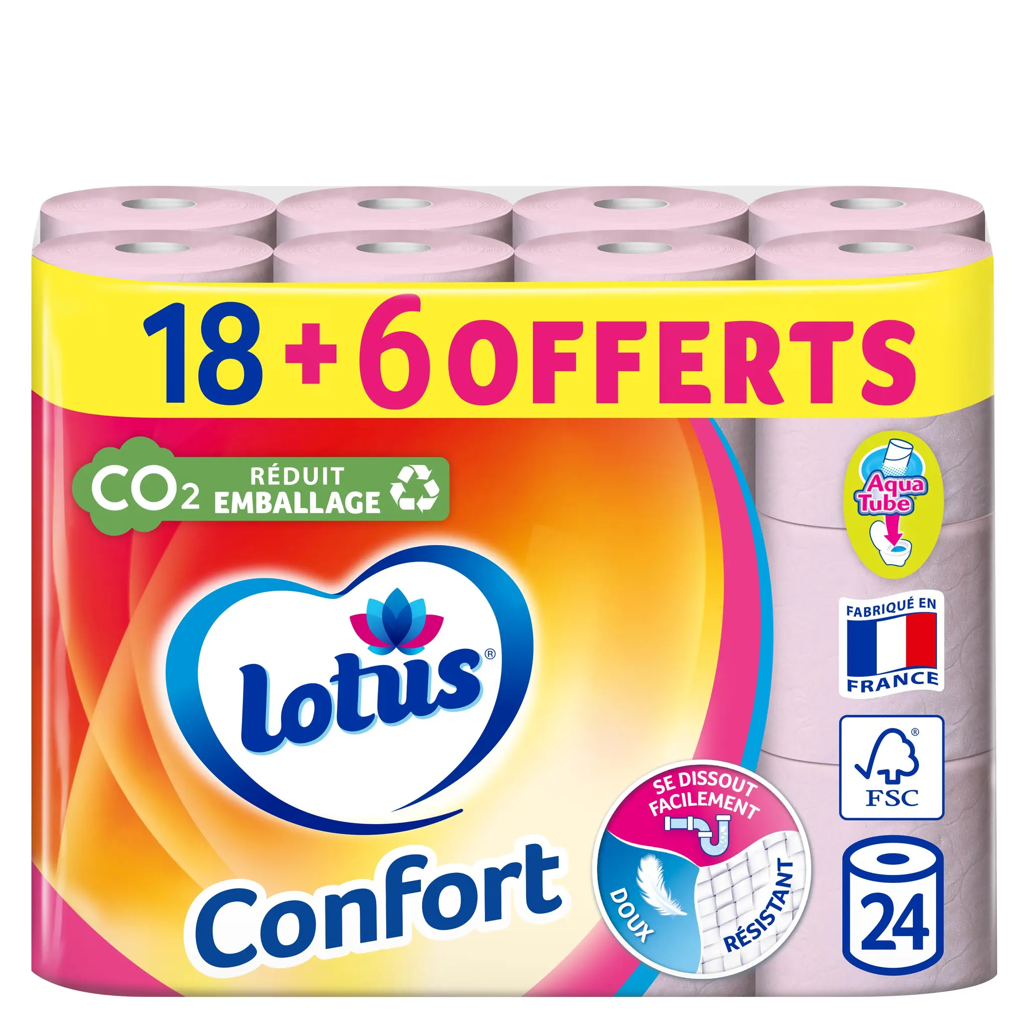 LOTUS Papier toilette confort rose