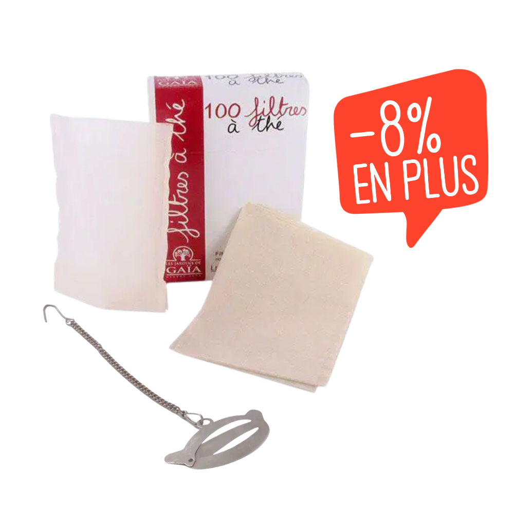 Panier pince et filtres à thé papier