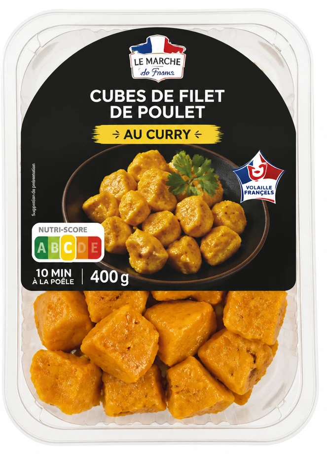 Cubes de filet de poulet au curry