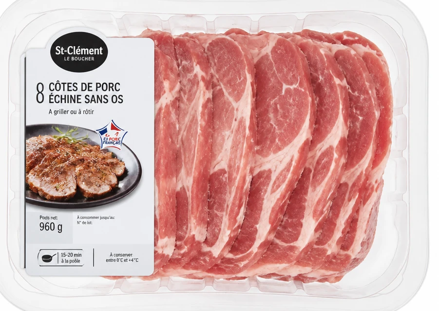 St-Clément le Boucher 8 côtes de porc échine sans os