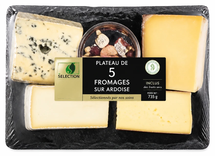 Plateau de 5 fromages sur ardoise