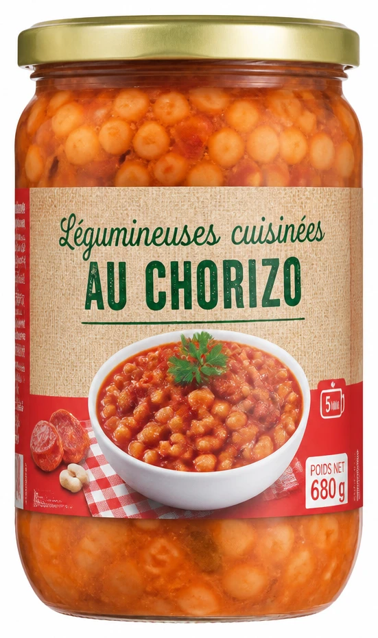 Légumineuse cuisinées au chorizo