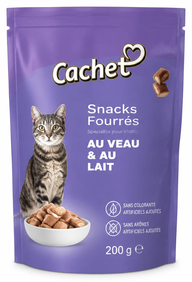 Cachet Snacks Fourrés pour Chat