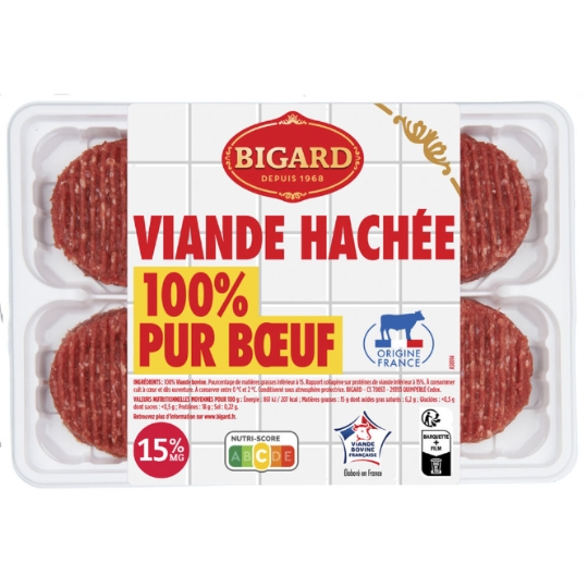 Steaks Hachés Pur Bœuf 15% MG BIGARD
