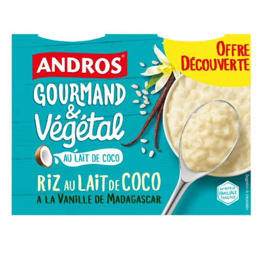 Riz au Lait de Coco à la Vanille de Madagascar ANDROS GOURMAND ET VEGETAL
