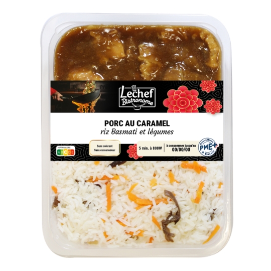 Plat Cuisiné Porc au Caramel et Riz aux Légumes LECHEF