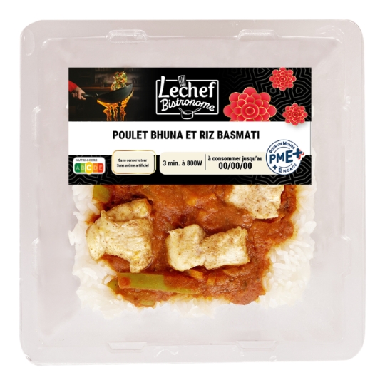 Plat Cuisiné Poulet Bhuna et Riz Basmati LECHEF