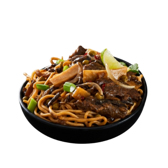 Nouilles au Bœuf Oignons et Légumes