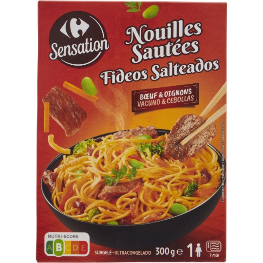 Nouilles Sautées surgelé, au bœuf et aux oignons CARREFOUR SENSATION