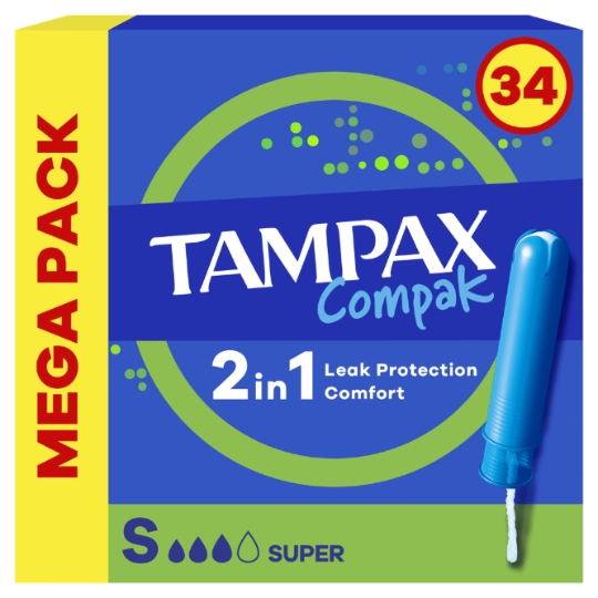 Tampons avec Applicateur 2en1 Super Compak TAMPAX