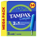 Tampons avec Applicateur 2en1 Super Compak TAMPAX