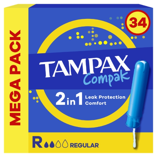 Tampons avec Applicateur 2en1 Régulier Compak TAMPAX