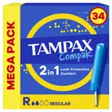 Tampons avec Applicateur 2en1 Régulier Compak TAMPAX