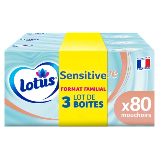 Mouchoirs Doux Sensitive Fibres De Coton LOTUS