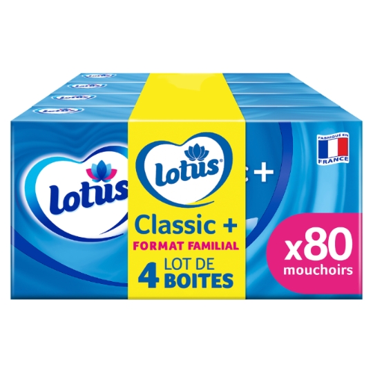 Mouchoirs Doux 3 Epaisseurs Pur Blanc Recyclable LOTUS