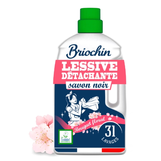 Lessive Détachant au Savon Noir Ecolabel Parfum Bouquet Floral JACQUES BRIOCHIN