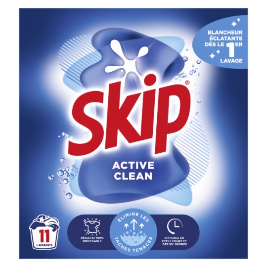 Lessive Poudre Active Clean 11 Lavages SKIP