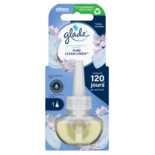 Désodorisant Recharge Électrique Pure Clean Linen aux Huiles Essentielles GLADE