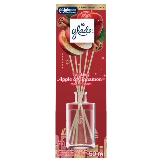 Désodorisant Diffuseur Bâtonnets Parfumés Senteur Pomme Givrée à la Cannelle GLADE