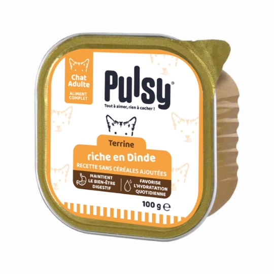 terrine pour Chat Riche en Dinde PULSY