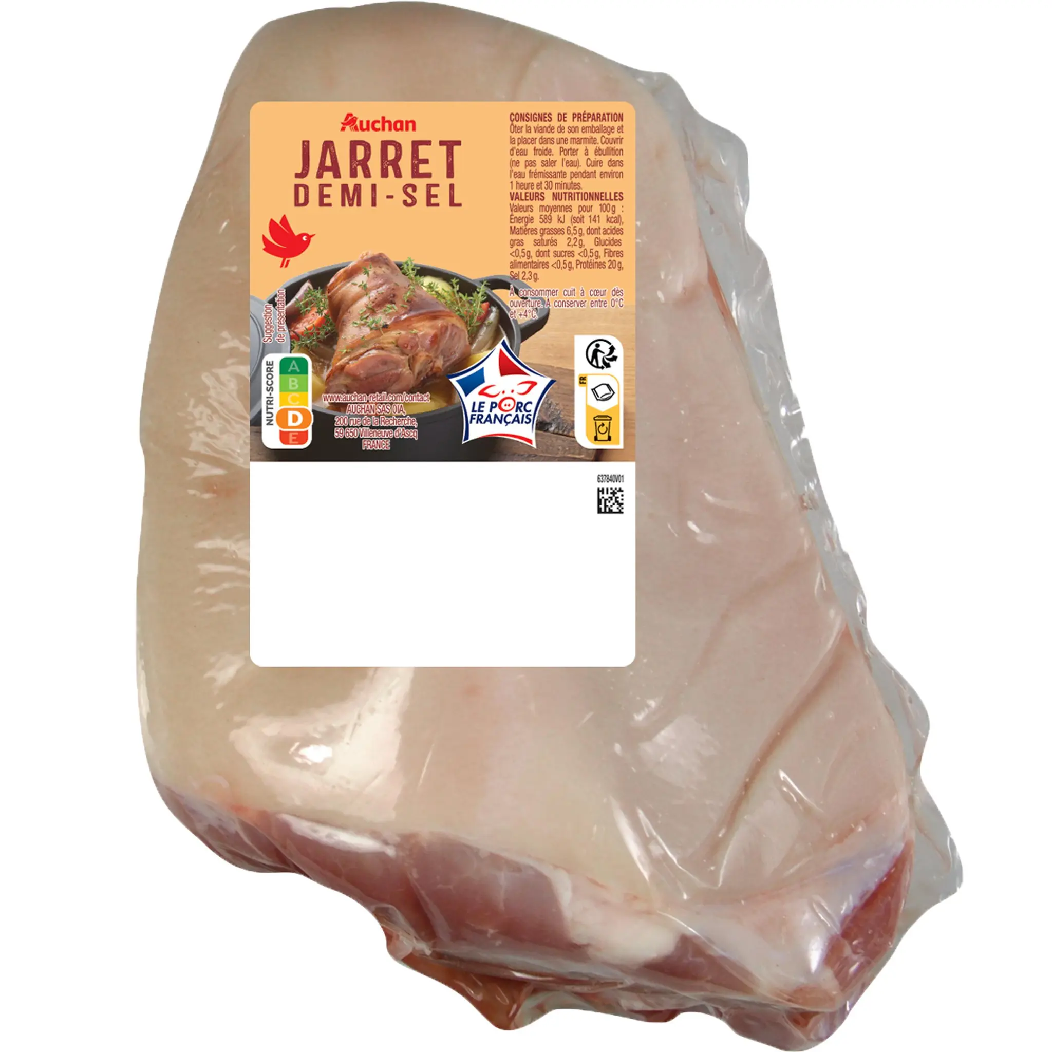 AUCHAN Jarret de porc demi-sel