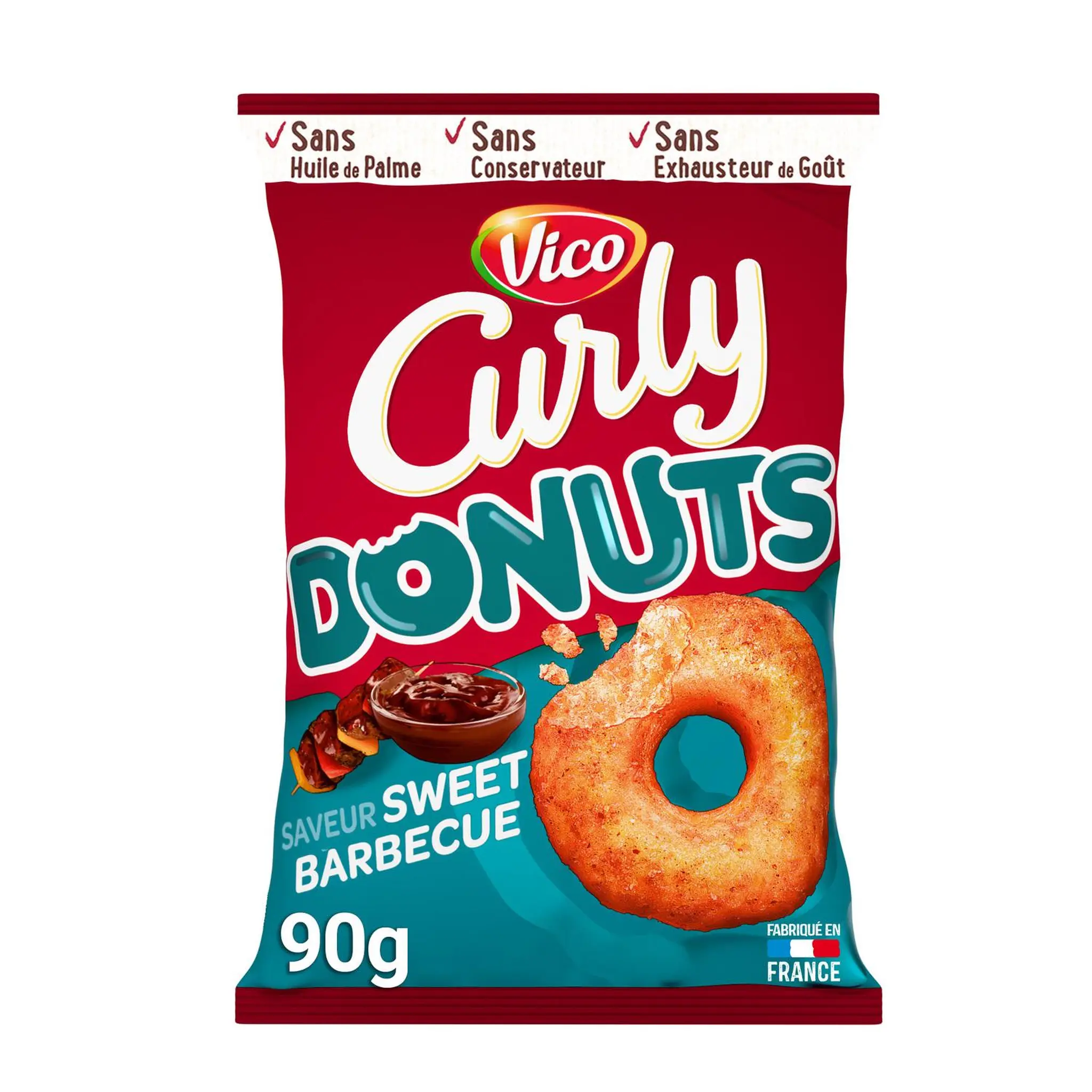 CURLY Biscuits soufflés Donuts goût miel barbecue
