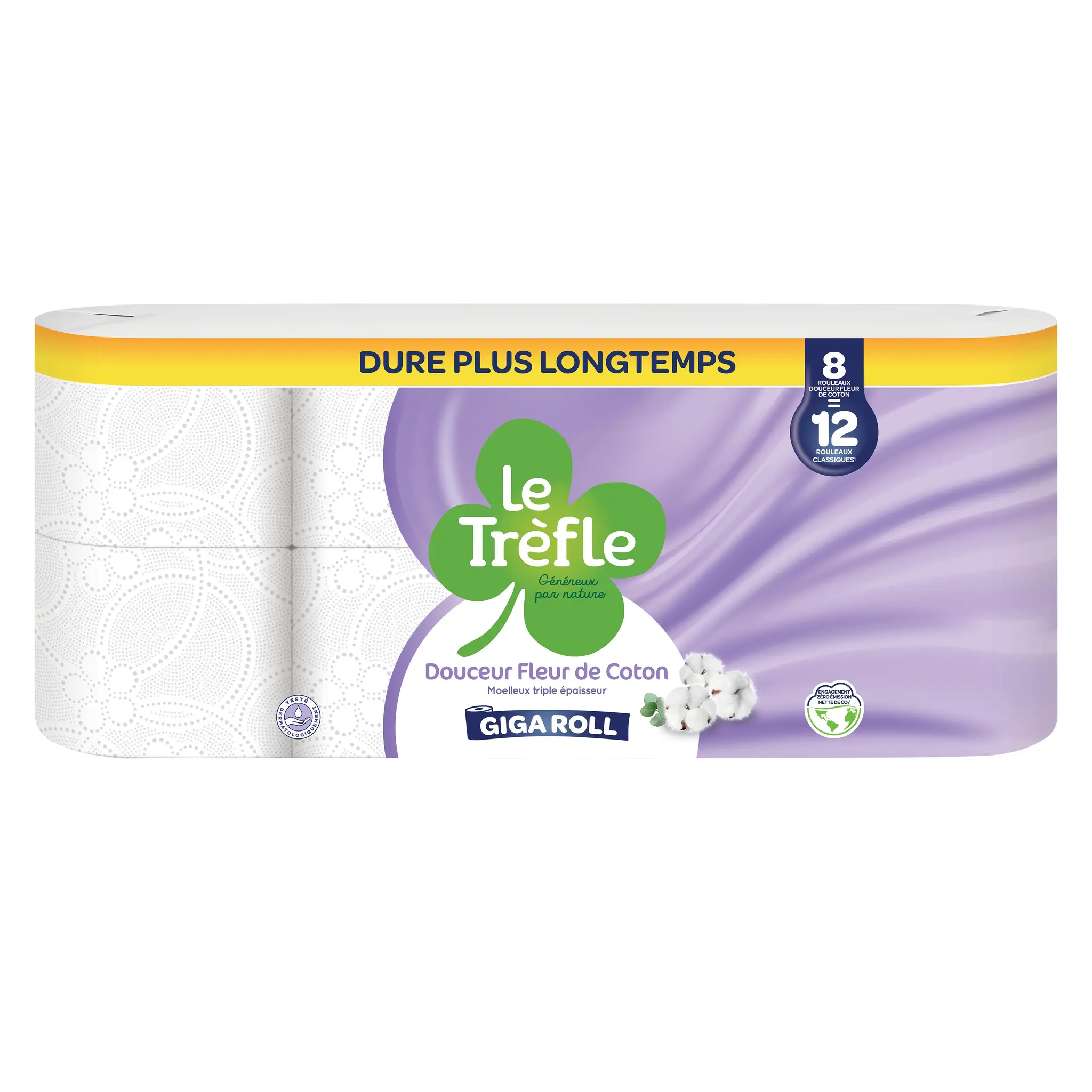 LE TRÈFLE Papier toilette douceur fleur de coton 3 épaisseurs