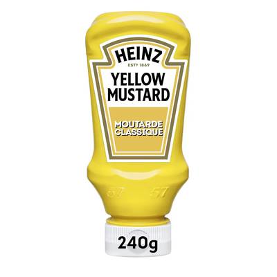 Heinz Yellow mustard classic - Moutarde classique en flacon souple squeeze Top Down, 240g