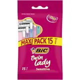 Bic Rasoir jetables Twin Lady, 15 pièces