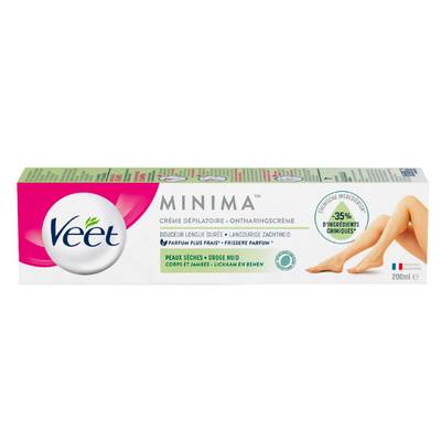 Veet Crème dépilatoire Peaux sèches Corps et jambes Minima, 200ml