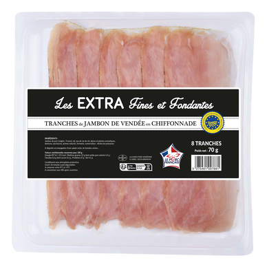 Jambon de Vendée IGP 8 tranches extra fines, 70 g