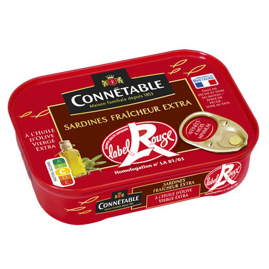 Sardines à l'huile d'olive vierge extra Label Rouge - CONNÉTABLE - 135g