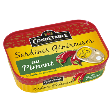 Sardines Généreuses au piment à l'huile de tournesol - CONNÉTABLE - 140g