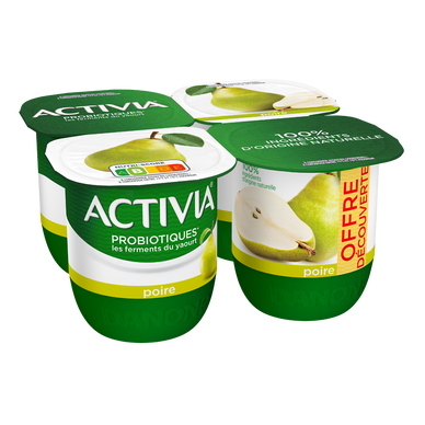 Yaourts aux fruits bifidus poire ACTIVIA - 4x125g