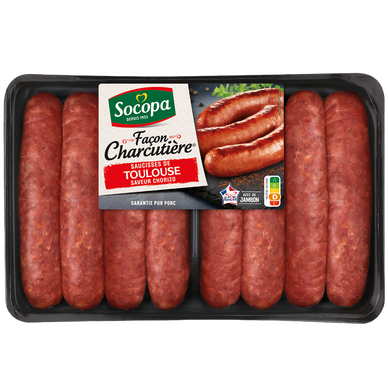 Saucisses chorizo à griller, SOCOPA, France, 8 pièces, barquette, 800g