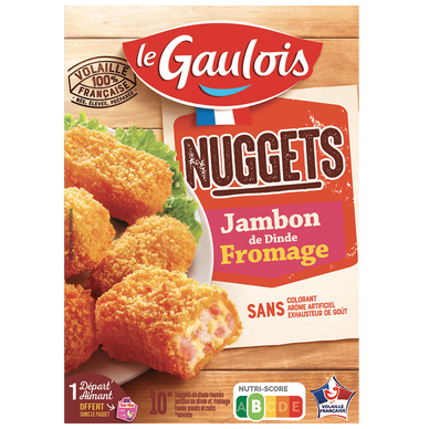 Nuggets de dinde jambon/fromage, LE GAULOIS, 10 pièces, 200g