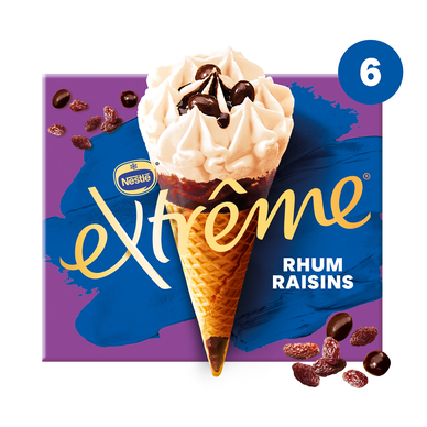 Cônes glacés rhum raisin EXTREME x6 426g